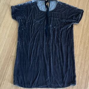 Black Velvet Short Sleeve Dress